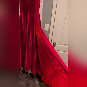 Elegant Red Satin Gown